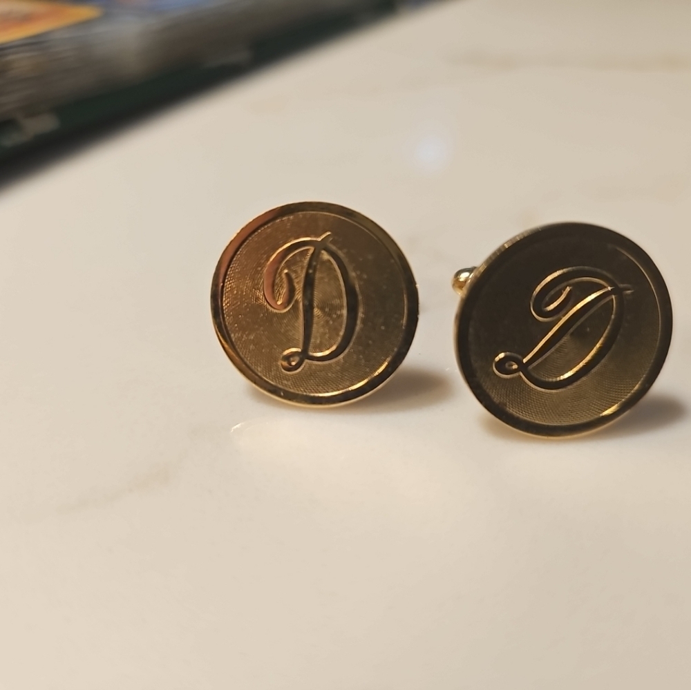 Dante "D" Gold Monogram Cufflinks